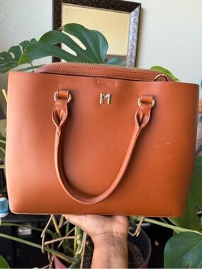 Melie Bianco Signature Tote Bag in Cognac Brown